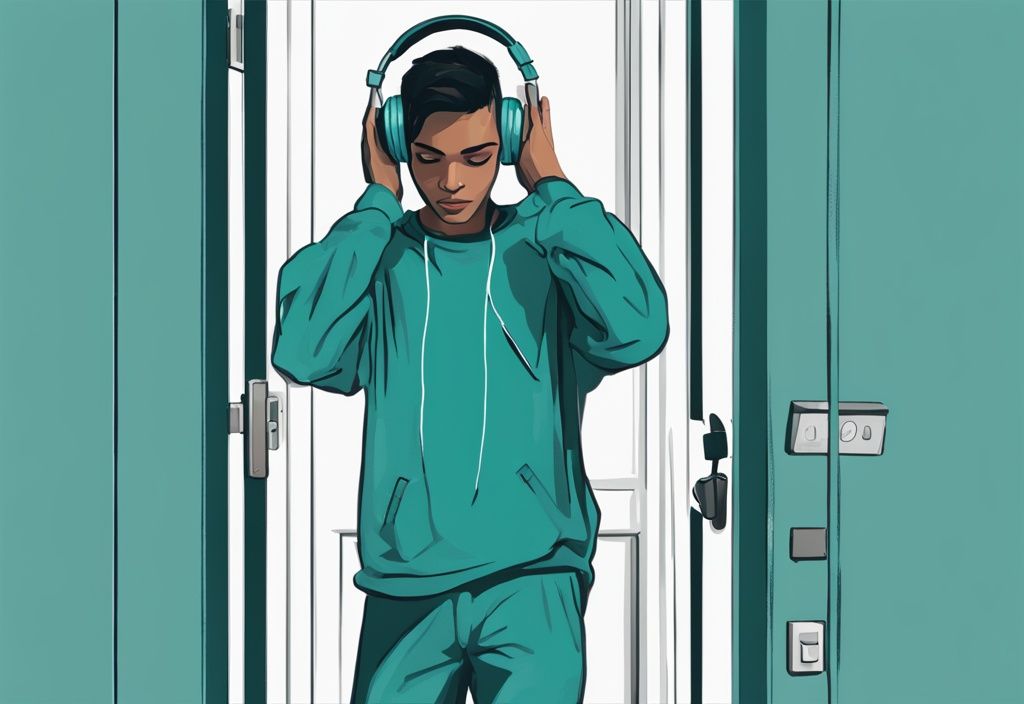 Modern digital illustration in teal showing ten actions to set boundaries with a narcissist, including saying no, putting on headphones, and closing a door.