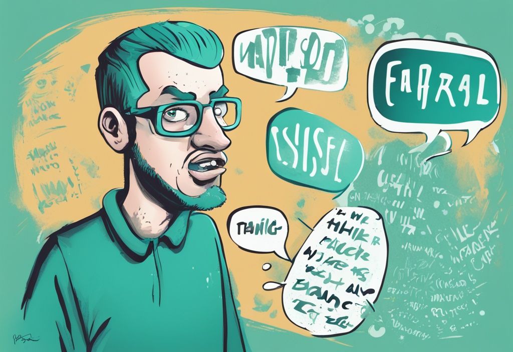 Modern digital painting of a cartoon narcissist with a teal-themed speech bubble containing best quotes to annoy a narcissist.